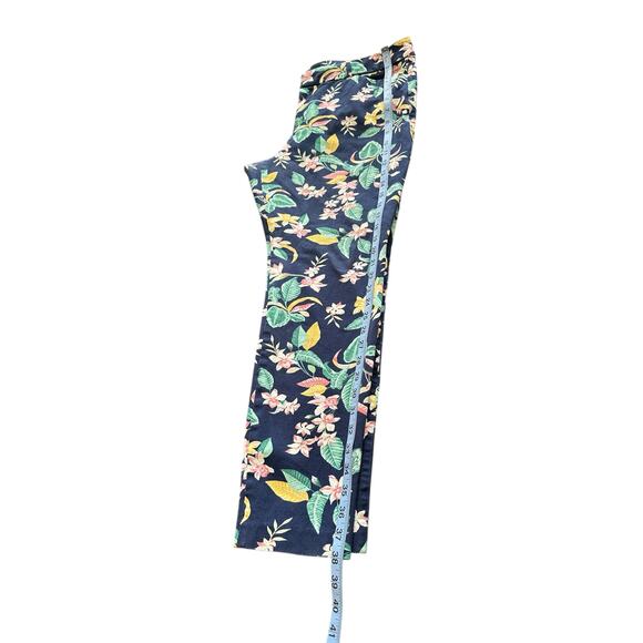 Old Navy Blue Floral Office‎ Secret Slim Pocket Straight Leg Pixie Pants Size 16 - Picture 12 of 12